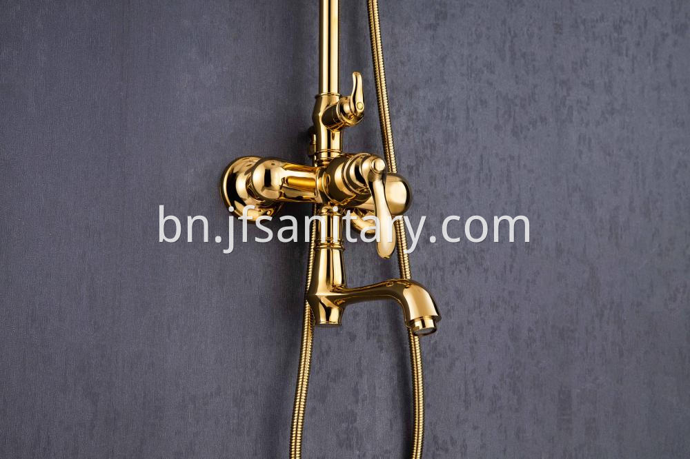 Bathroom Rain Shower Set Hand Shower Gold